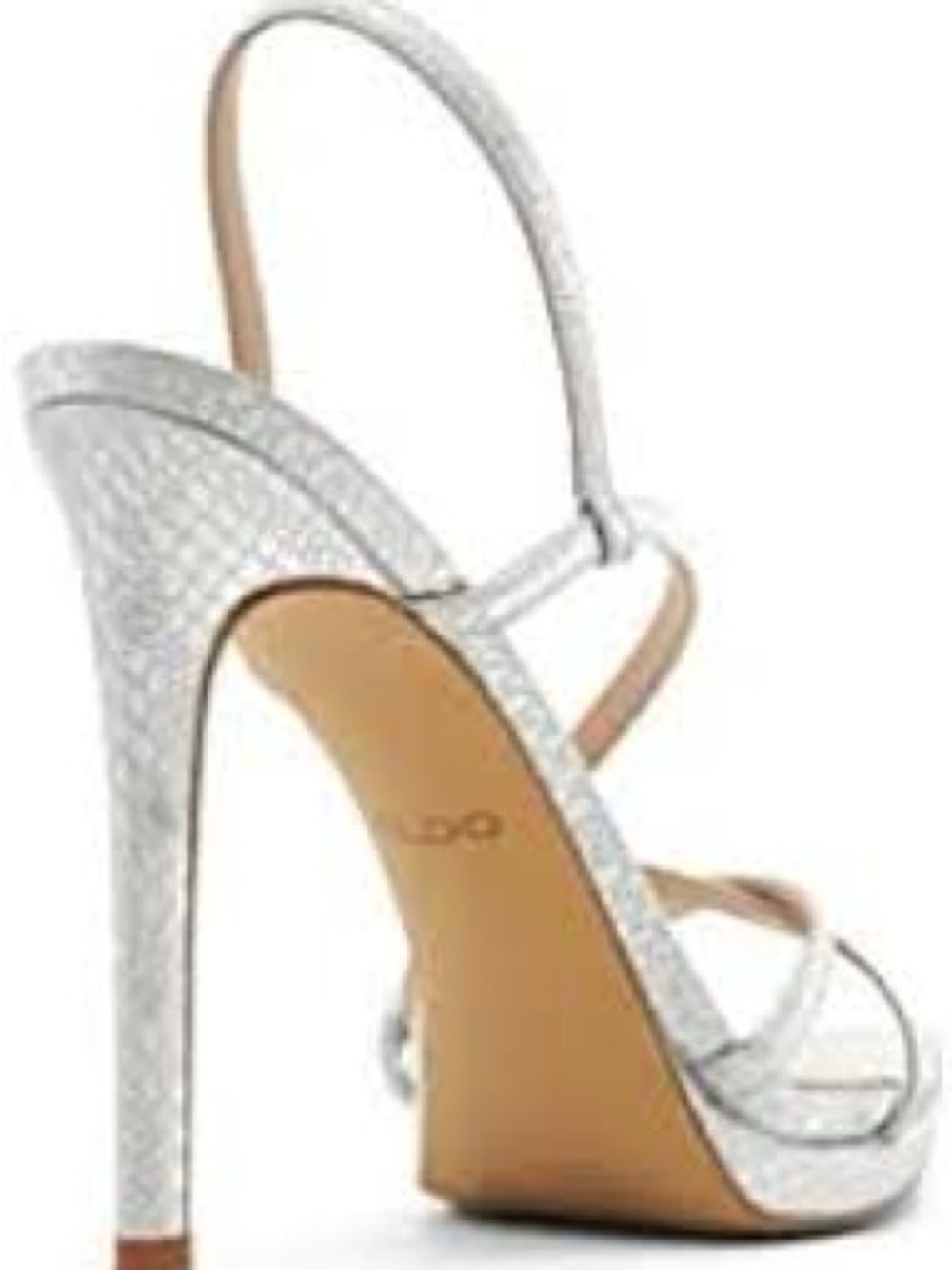 Aldo Rose Gold Metallic Strappy Stiletto Sandals - Picture 4 of 7